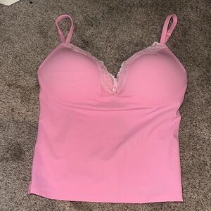 SKIMS fits everybody lace push up cami in bubblegum tonal